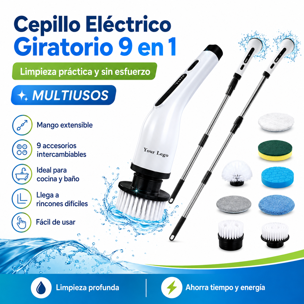 Cepillo Eléctrico Giratorio 9 en 1