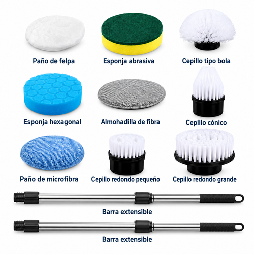 Cepillo Eléctrico Giratorio 9 en 1