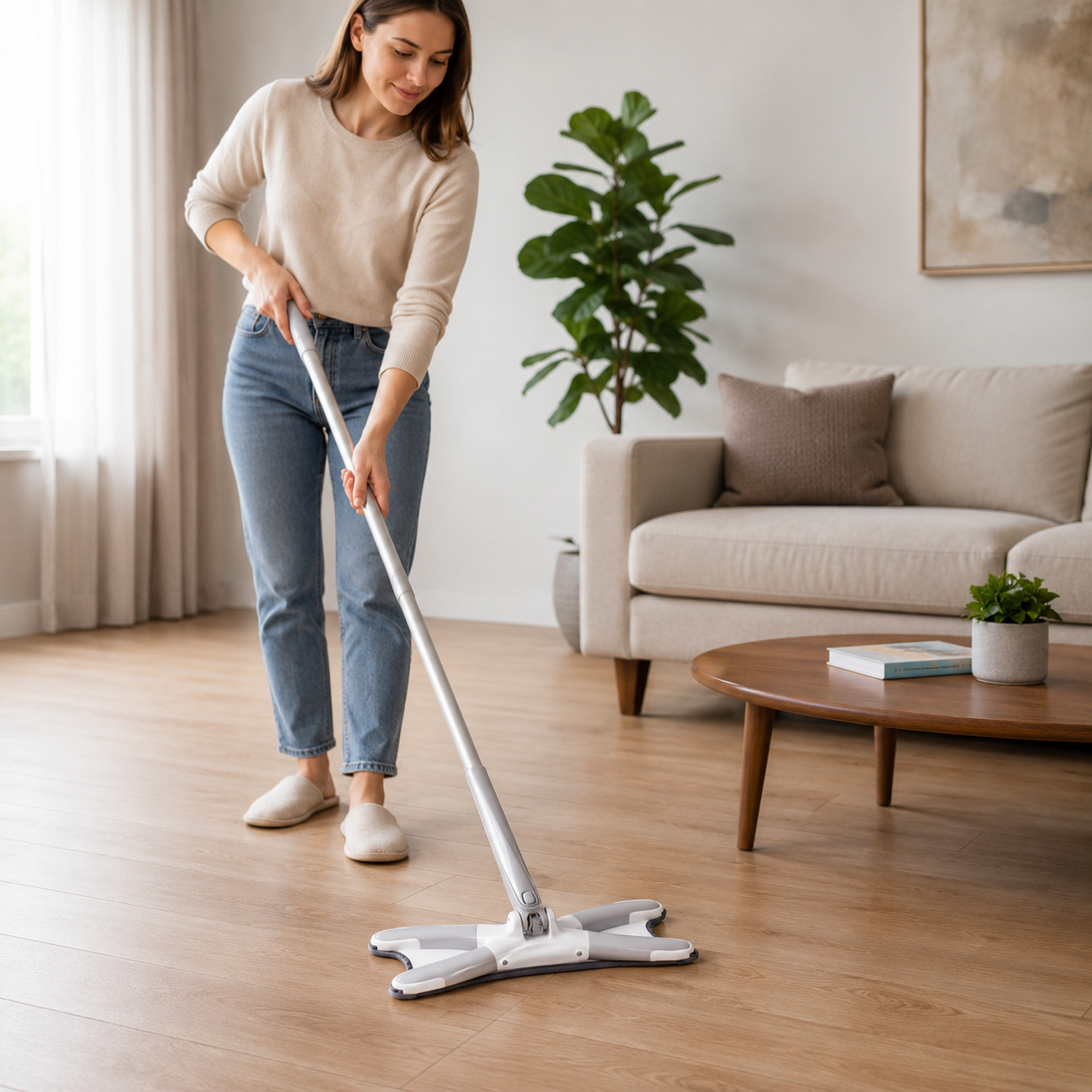 Trapeador en X con exprimidor automático